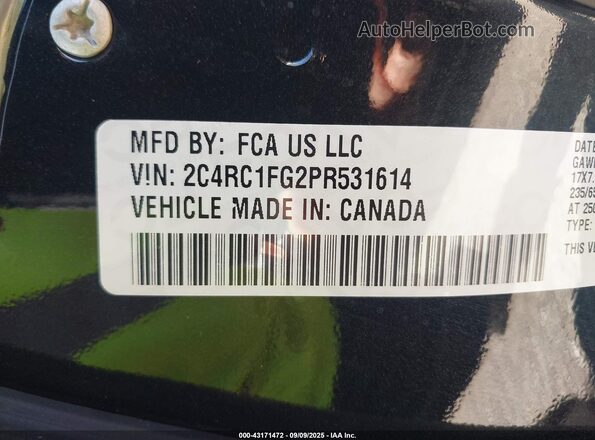 2C4RC1FG2PR531614 2023 CHRYSLER PACIFICA Black Widok komory silnika