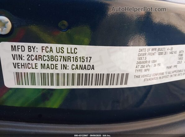 2C4RC3BG7NR161517 2022 CHRYSLER PACIFICA Blue Widok komory silnika