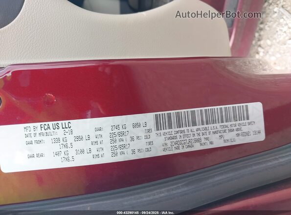 2C4RDGCG7JR216089 2018 DODGE GRAND CARAVAN Красный 