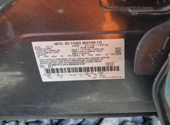2FMPK3J93JBB09328 2018 FORD EDGE Charcoal 