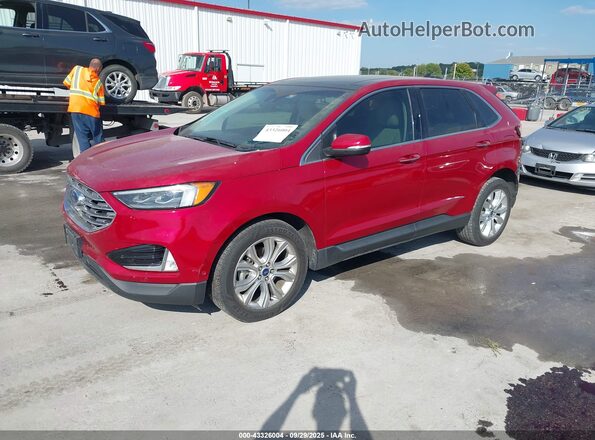 2FMPK3K93LBB24509 2020 FORD EDGE Red Առջևի ձախ երեք քառորդ տեսարան
