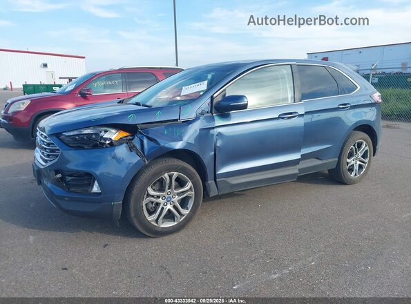 2FMPK4K91KBC48203 2019 FORD EDGE Blue Передня ліва чверть
