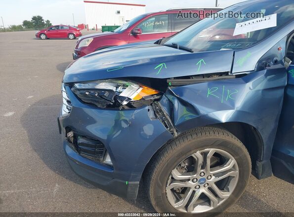 2FMPK4K91KBC48203 2019 FORD EDGE Blue Вид спереду