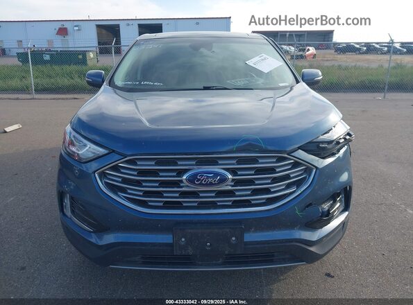 2FMPK4K91KBC48203 2019 FORD EDGE Blue Вид щитка приладів