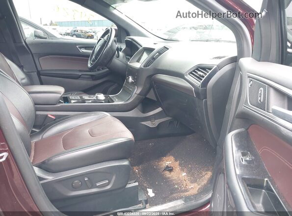 2FMPK4K92LBB22465 2020 FORD EDGE Brown Front interior view