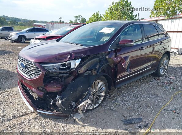 2FMPK4K95LBA47423 2020 FORD EDGE Maroon Vista tres cuartos delantera izquierda