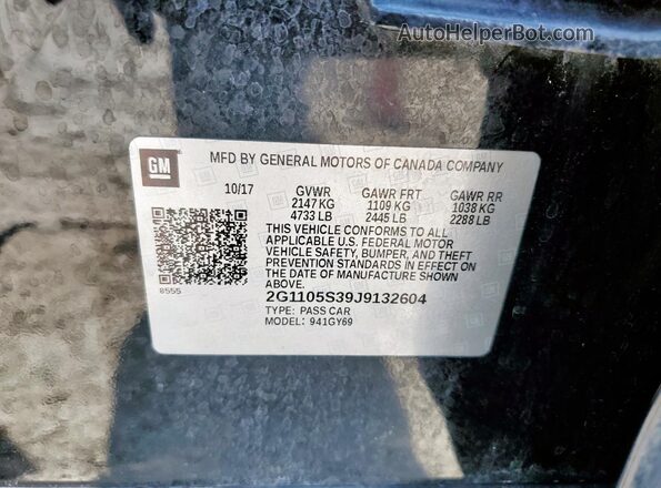 2G1105S39J9132604 2018 CHEVROLET IMPALA Black 