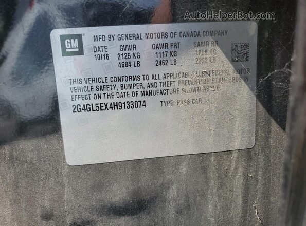 2G4GL5EX4H9133074 2017 BUICK REGAL Black 