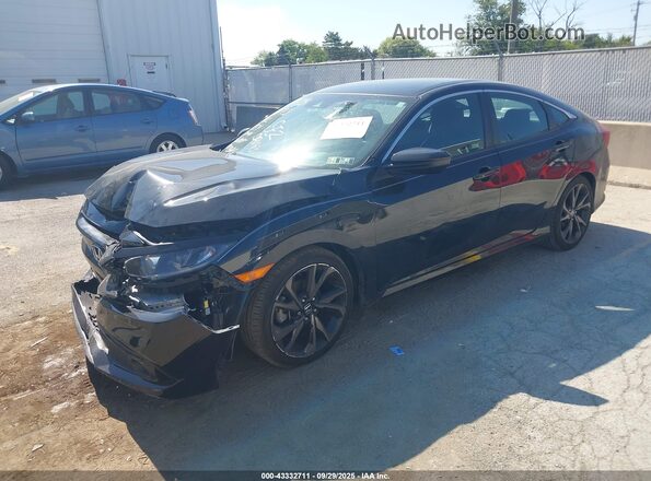 2HGFC2E84LH600517 2020 HONDA CIVIC Black წინა მარცხენა ხედი სამი მეოთხედიდან