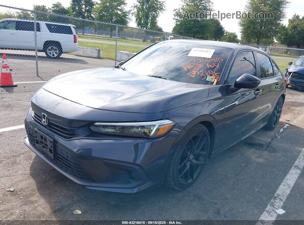 2HGFE2F54NH573997 2022 HONDA CIVIC Gray წინა მარცხენა ხედი სამი მეოთხედიდან
