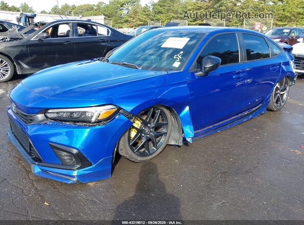 2HGFE2F58NH557575 2022 HONDA CIVIC Blue წინა მარცხენა ხედი სამი მეოთხედიდან