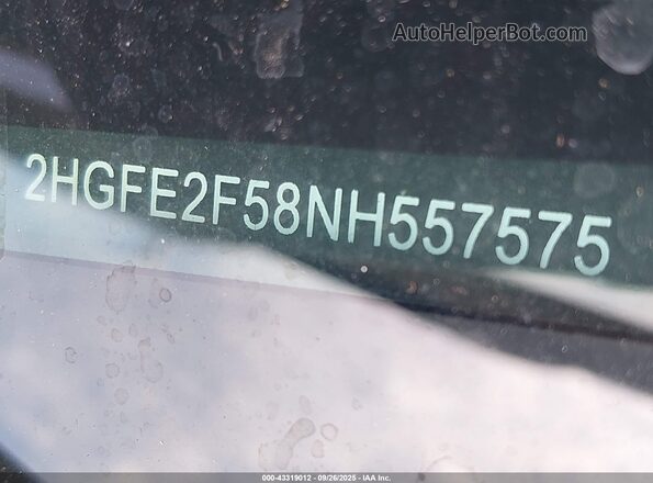 2HGFE2F58NH557575 2022 HONDA CIVIC Blue 