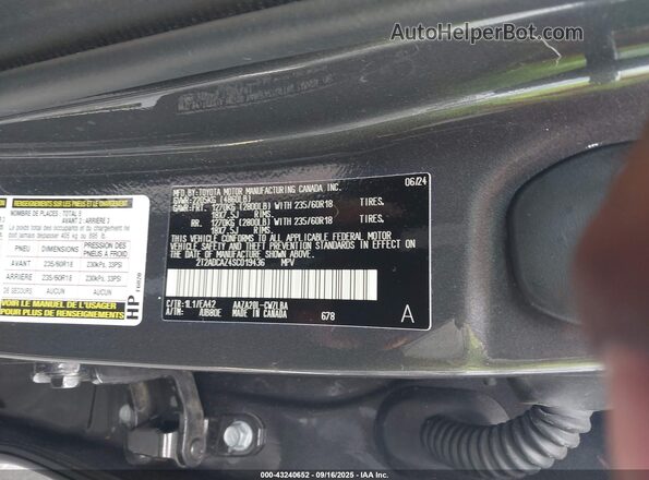 2T2ADCAZ4SC019436 2025 LEXUS NX 250 Gray Vista del compartimento del motor