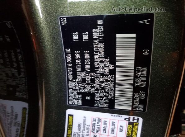 2T2AGCEZ0NC015129 2022 LEXUS NX Green 