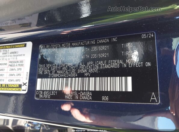 2T2BBMCA4RC046864 2024 LEXUS RX 350H Blue Շարժիչի բաժամունքի տեսք