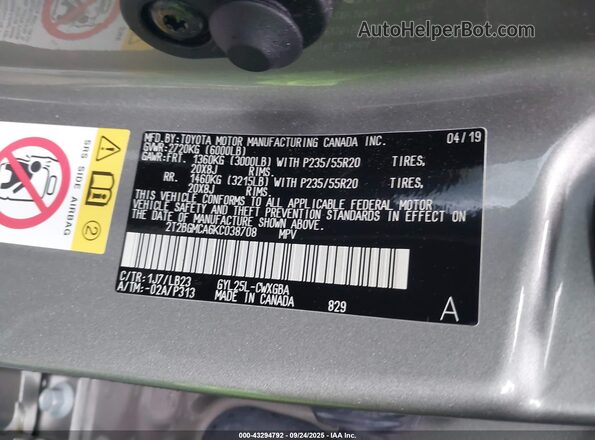 2T2BGMCA6KC038708 2019 LEXUS RX 450H Gold 