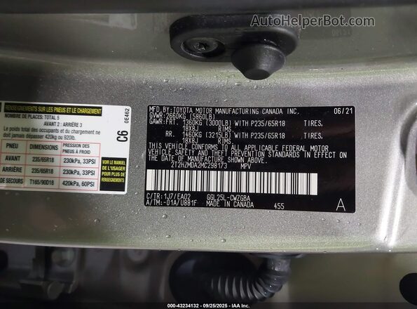 2T2HZMDA2MC298173 2021 LEXUS RX 350 Gray ძრავის განყოფილების ხედი