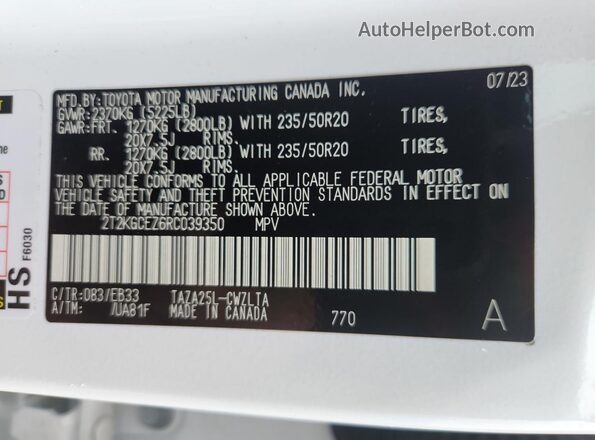2T2KGCEZ6RC039350 2024 LEXUS NX White 
