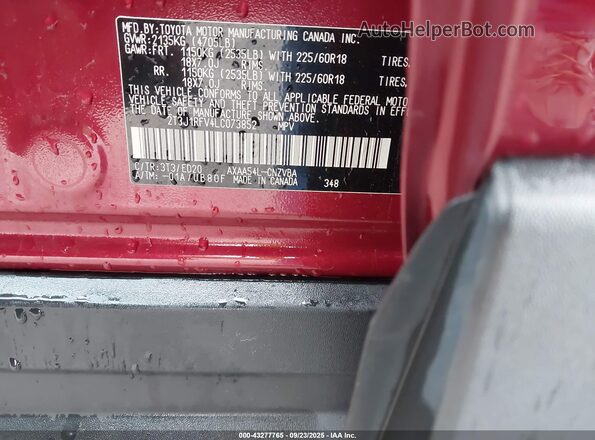 2T3J1RFV4LC073852 2020 TOYOTA RAV4 Red Engine compartment view