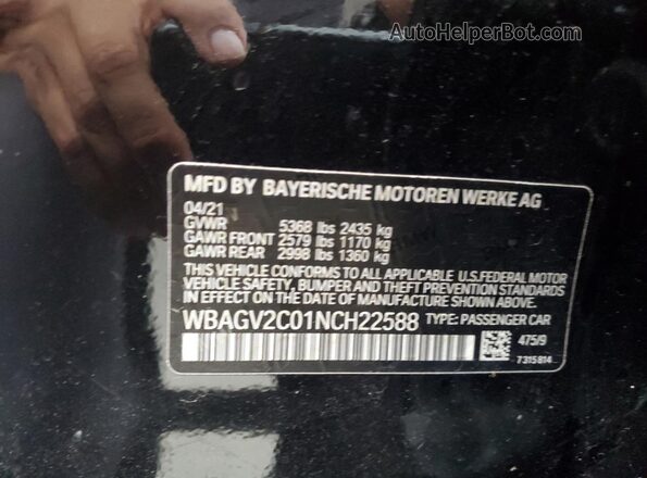 WBAGV2C01NCH22588 2022 BMW 7 SERIES Black 