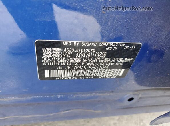 JF1VBAA62P9811044 2023 SUBARU WRX Blue 