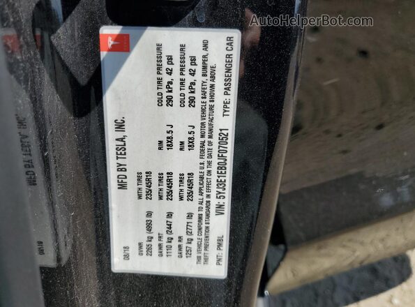 5YJ3E1EB0JF070521 2018 TESLA MODEL Black 
