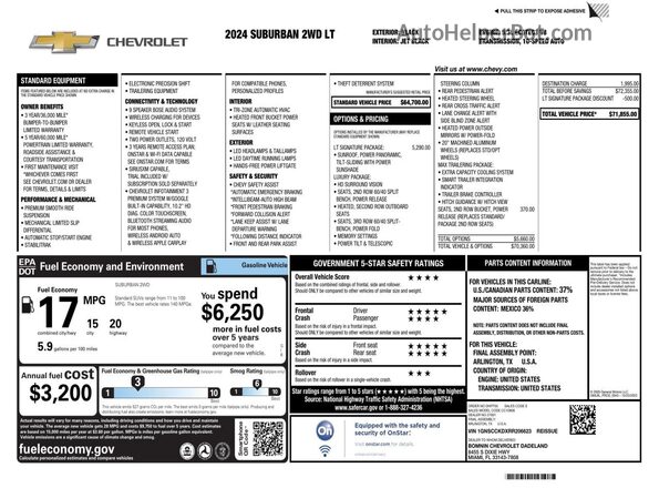 1GNSCCKDXRR206XXX 2024 CHEVROLET SUBURBAN Black 