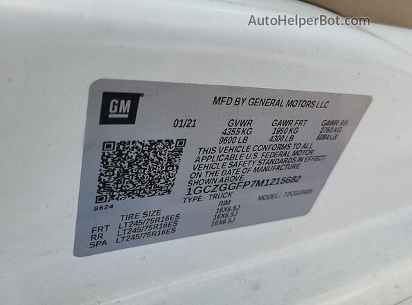 1GCZGGFP7M1215682 2021 CHEVROLET EXPRESS  Вид ззаду