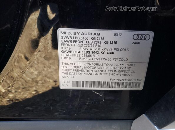 WA1ANAFY8J2011157 2018 AUDI Q5 Черный 