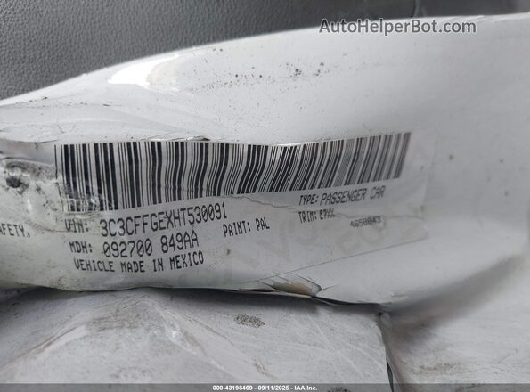 3C3CFFGEXHT530091 2017 FIAT 500 Серый Вид подкапотного пространства