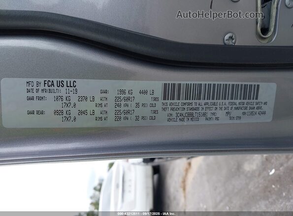 3C4NJCBB8LT151081 2020 JEEP COMPASS Silver Вид підкапотного простору