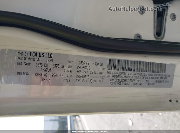 3C4NJCCB8LT176495 2020 JEEP COMPASS Белый Вид подкапотного пространства