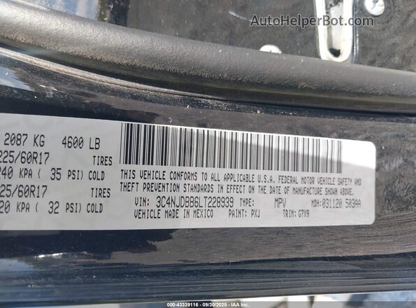 3C4NJDBB6LT228939 2020 JEEP COMPASS Black Engine compartment view