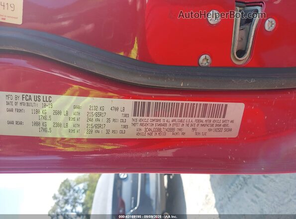 3C4NJDDB8LT143999 2020 JEEP COMPASS Red Vista del compartimento del motor