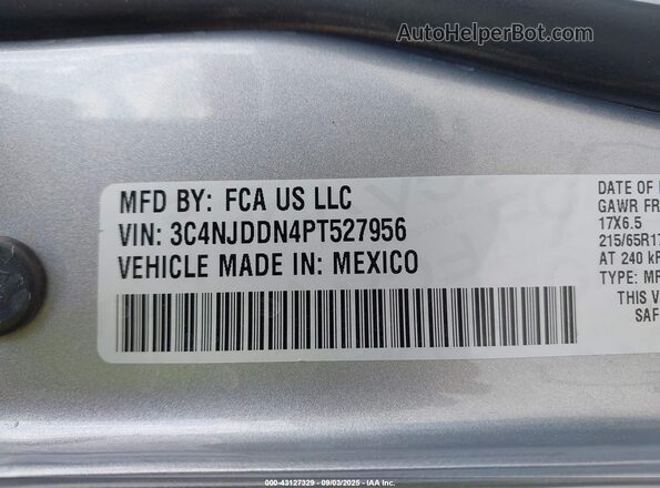 3C4NJDDN4PT527956 2023 JEEP COMPASS Gray 
