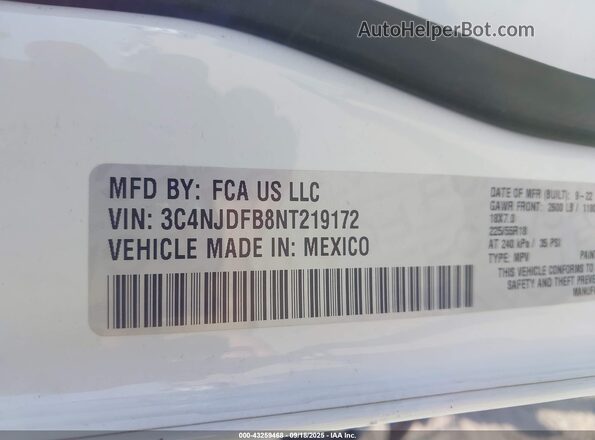 3C4NJDFB8NT219172 2022 JEEP COMPASS White Widok komory silnika