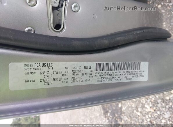 3C4PDDAG7GT250404 2016 DODGE JOURNEY Silver Engine compartment view