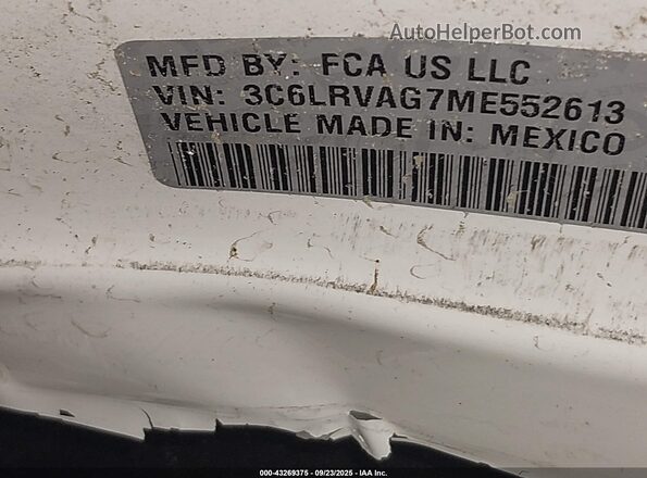 3C6LRVAG7ME552613 2021 RAM PROMASTER 1500 White Вид підкапотного простору