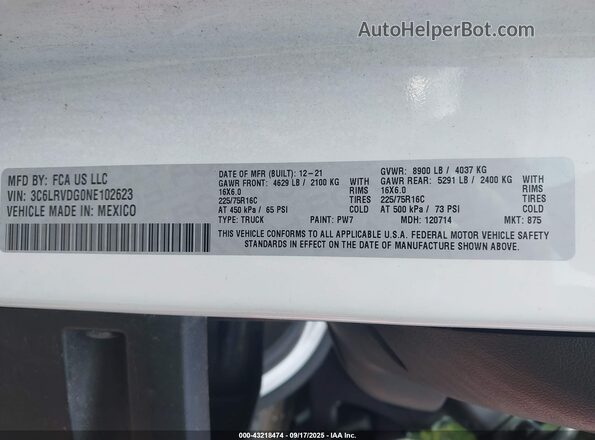 3C6LRVDG0NE102623 2022 RAM PROMASTER 2500 Yellow Engine compartment view