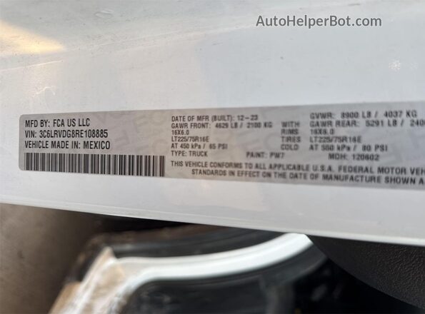 3C6LRVDG8RE108885 2024 RAM PROMASTER 2500  