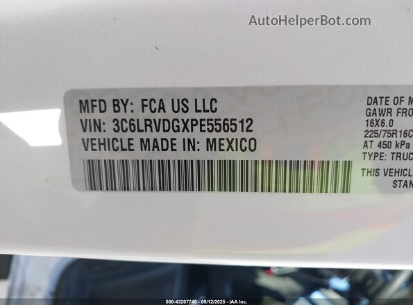 3C6LRVDGXPE556512 2023 RAM PROMASTER 2500 White 