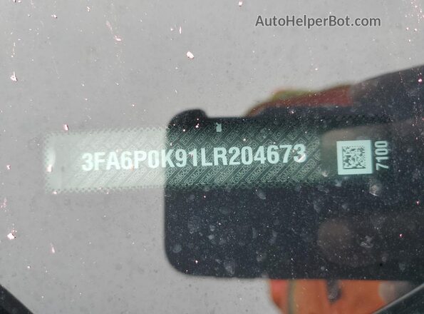 3FA6P0K91LR204673 2020 FORD FUSION Silver Widok naklejki z numerem VIN