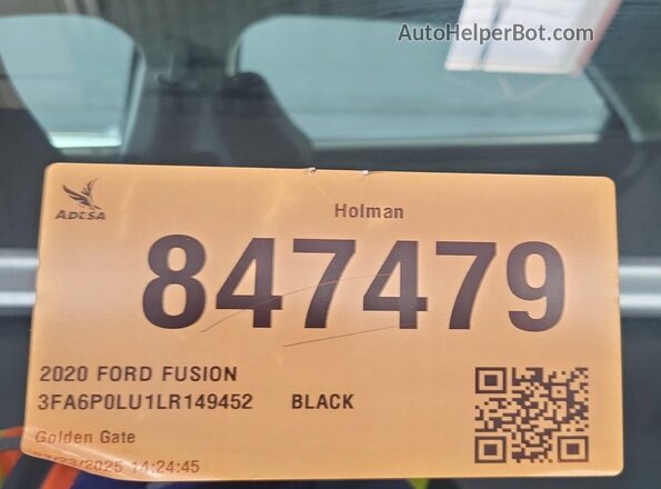 3FA6P0LU1LR149452 2020 FORD FUSION  