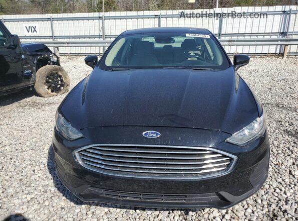3FA6P0LU3KR210475 2019 FORD FUSION Black Front view