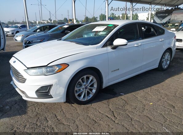 3FA6P0LU7KR220751 2019 FORD FUSION HYBRID White Front left