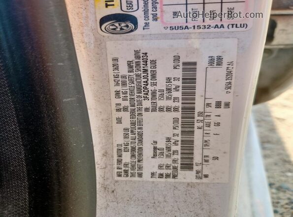 3FADP4AJ0JM144034 2018 FORD FIESTA White 