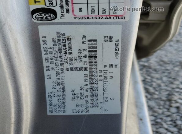 3FADP4AJ2JM126215 2018 FORD FIESTA Silver 
