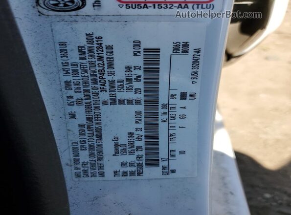 3FADP4BJ2JM128416 2018 FORD FIESTA White 