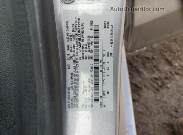 3FADP4BJ3JM119918 2018 FORD FIESTA Silver 