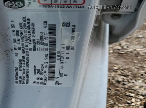 3FADP4BJ4JM146660 2018 FORD FIESTA White 